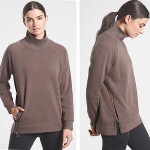 NWT Athleta Cozy Karma Side Zip Funnel Neck Sweater Size XXS.